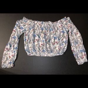 Cropped Floral Print Top